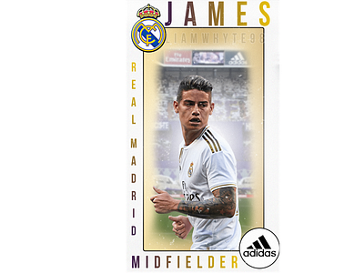 James Rodriguez - Real Madrid Player Card Profile/Trading Card design fifa fifa 20 football football club football design football edit footballer illustration james rodriguez photoshop player profile poster real madrid soccer soccer edit trading card wallpaper