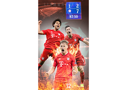 Champions League Group Stage Day 3 - Bayern Put 7 Past Spurs bayern munich champions league champions league group stage design fifa fifa 20 football football club football design football edit football logo footballer germany illustration photoshop poster robert lewandowski serge gnabry soccer edit wallpaper