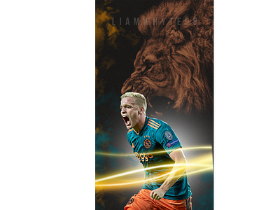 Donny Van De Beek - Ajax's Lion In Midfield ajax ajax fc champions league design donny van de beek fifa fifa 20 football football club football design football designs football edit footballer illustration photoshop photoshop editing poster soccer designs soccer edit wallpaper