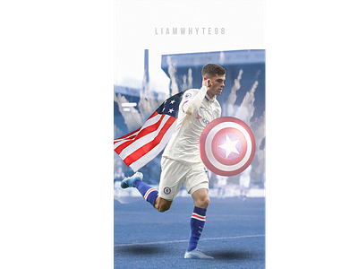 Christian Pulisic - Captain America captain america captain america edit captain marvel chelsea fc chelsea fc edit design football football club football design football edit footballer illustration marvel edit photoshop poster soccer edit wallpaper