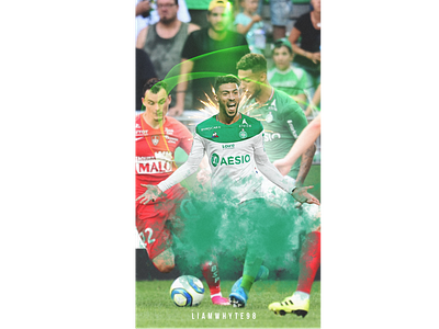 Denis Bouanga : The Saint-Etienne star shining design fifa football football club football design football edit footballer france football illustration ligue 1 ligue 1 edit lionel messi photoshop poster soccer edit wallpaper