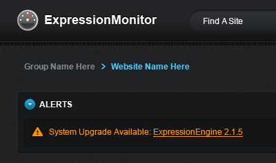 Exp Monitor app dark dashboard expressionengine gray stats