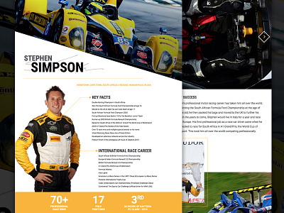 Stephen Simpson Racing professional driver racing responsive