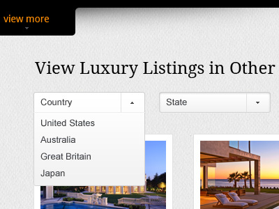 Luxury Real Estate 1 Dropdown dropdown filtering nav realestate website design select menu