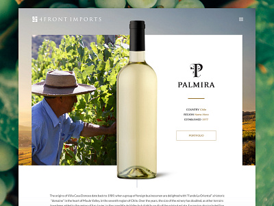 4Front Wine Imports Website Design expressionengine mockup responsive website uiux web web design wine wine bottle