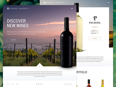4Front Wine Imports Website expressionengine mockup responsive website uiux web web design wine wine bottle