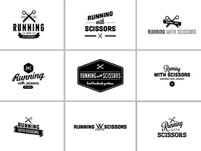 Running With Scissors Concepts logo retail logo scissors store logo