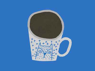 Blue Mug cat cat mug coffee coffee cup coffee mug illustration mug