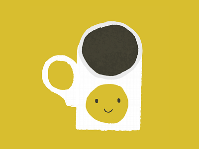 Yellow Mug coffee coffee cup coffee mug illustration mug smiley face