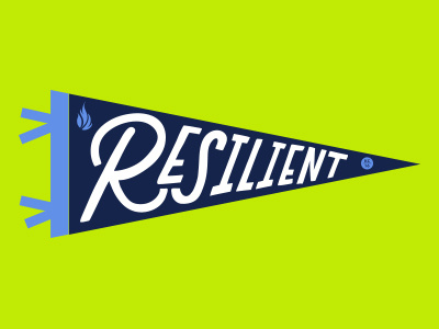 Pennant felt pennant lettering pennant resilient sports pennant typography