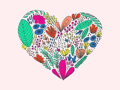 Let Love Grow color design doodle flora florals flowers growth illustration leaf love sketch