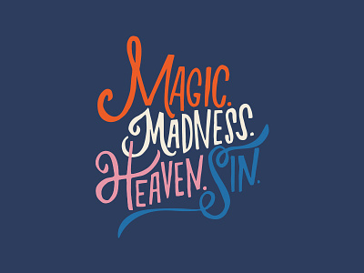 Magic Madness color illustration letters lyrics taylor swift typography
