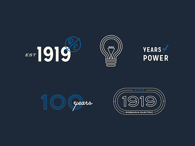 Supporting Anniversary Marks 100 100 years 1919 anniversary anniversary logo branding lightbulb logo logo design power