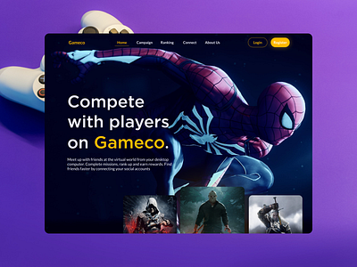 DailyUI-003 Landing Page for Gaming Platform figma game ui