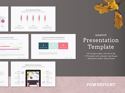 Massive Presentation Template art attractive branding business clean creative design keynote layout massive minimal modern pitchdeck powerpoint powerpoint presentation powerpoint template presentation slideshow template uiux