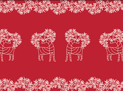 Deer-ohh- red design illustration vector