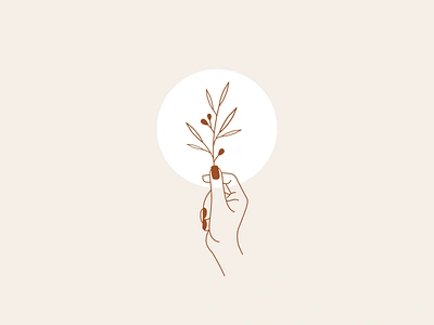 Handdrawn Icon branding drawing hand drawn hand icon identity illustration logo olive branch twig