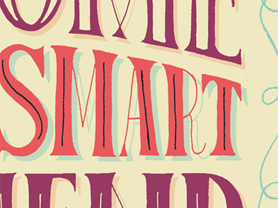 Process hand drawn illustration lettering typography