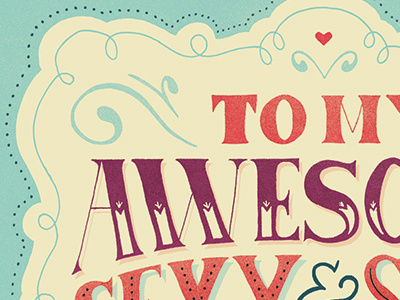AWESOME anniversary card hand drawn hand type illustration lettering texture type typography