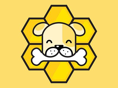 Honey Pup design dog dog food dog treats honey honeycomb illustration logo puppy vector