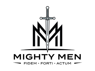 Mighty Men Logo branding design identity logo men mighty sword type