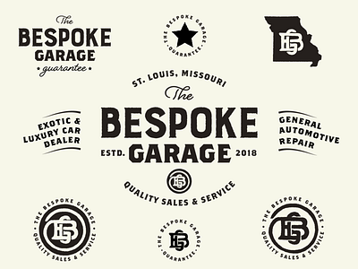 The Bespoke Garage Logo Concept bespoke branding design garage identity illustration logo texture type typography vintage logo