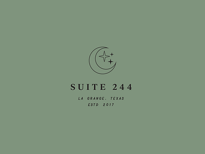 Suite 244 Logo Concept 2 branding design hand drawn identity illustration lettering logo moon stars texas typography