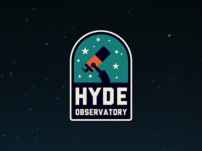 Hyde Observatory astronomy badge illustration observatory telescope