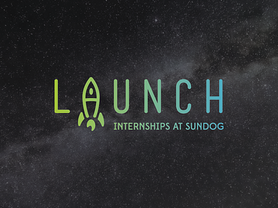 Launch branding internship launch logo logotype rocket ship space sundog