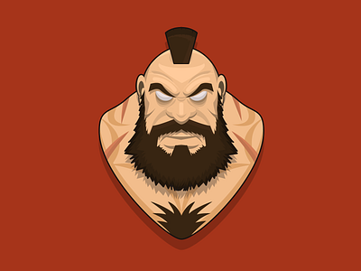 Zangiefu beard cartoon character character design fighter illustration red cyclone russia street fighter vector villain warrior wrestler zangief