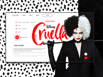 Cruella design graphic design movie photshop ui ux web page xd