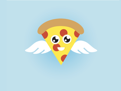 Little Pizza Revised cartoon cute ixdbelfast mascot pepperoni pizza wings