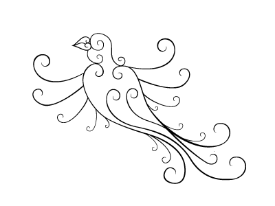 Flying Birdie bird illustration ixdbelfast swirls