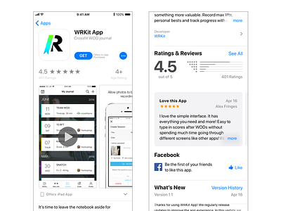 App Store : WRKit app design app store fitness health and fitness ios app ixdbelfast journal app mockup ui ui design ux workout app