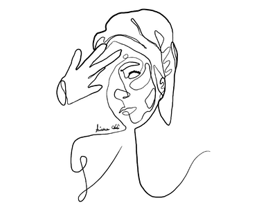 One-line shower girl oneline onelineart digitalart