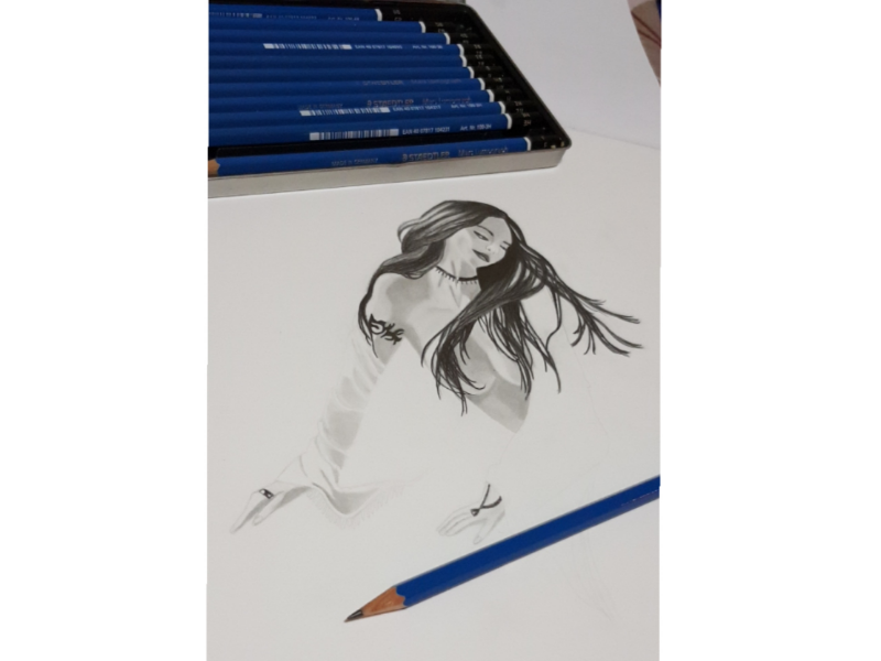 Girl Portait🧜🏻♀️ mermaid girl graphite