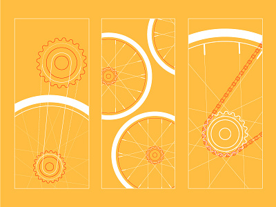 Illustration bike flat design gearing icons kit line art outline illustration vector wheel