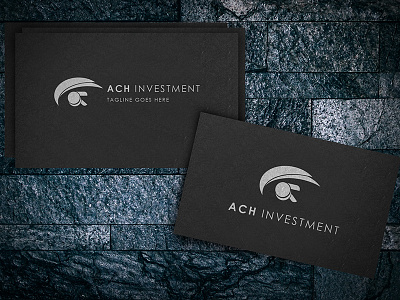 ACH investment Logo Template black branding design drawing financial illustration logo