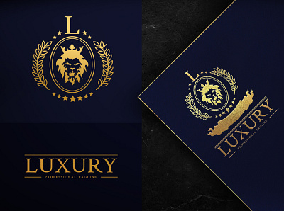 L Lion King Luxury Logo Template branding design gold graphic design logo luxury logo ui vector