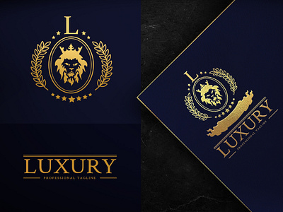 L Lion King Luxury Logo Template