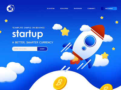 intro page web application concept start up crypto