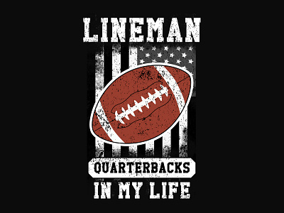 Lineman quarterbacks sport merch black design graphic design illustration shirt shirt design sport