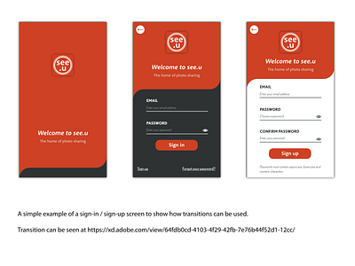 Sign in transitions transition ui ux