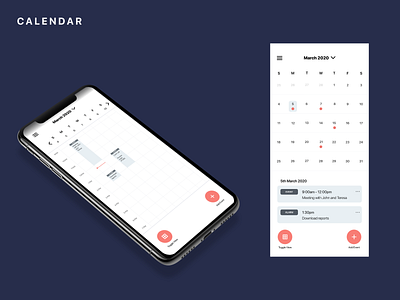 Calendar app design ui ux