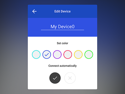 Simple Material Device Edit color connect device edit material design modal name popup simple