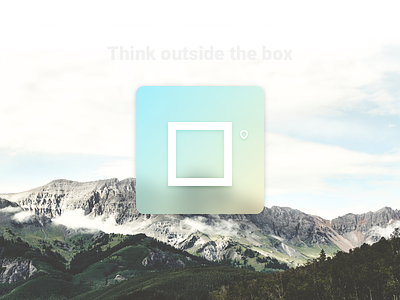 Think Outside the box box gradient icon landscape