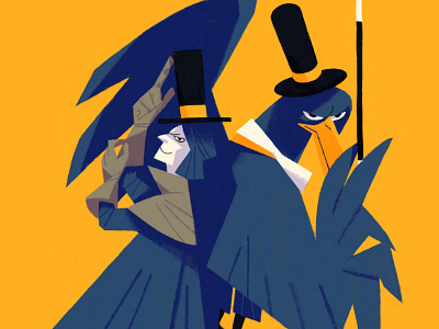 Crow and magician animation character design concept art editorial art editorial illustration illustration videogames