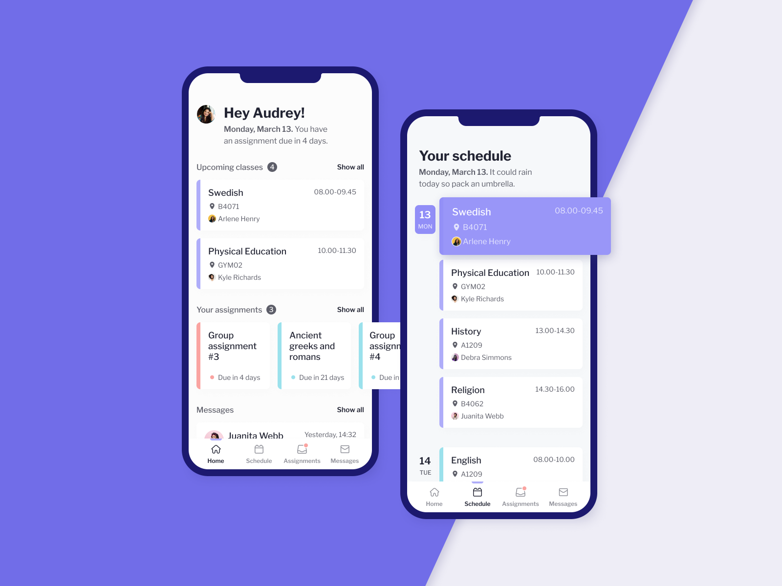 Student mobile app by Johan Hägerhult on Dribbble