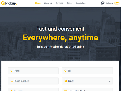 Fast And Reliable Taxi Service Website WordPress Theme - Pickup