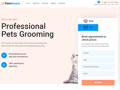 Dog & Cat Grooming WordPress Theme - PetsGroom design elementor templates grooming pets website template wordpress design wordpress designs wordpress theme wordpress themes